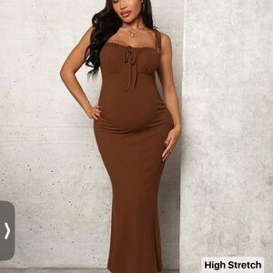 Elegant Brown Maxi Dress
